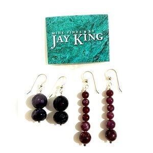 Amethyst Jay King Earrings (2 pairs)